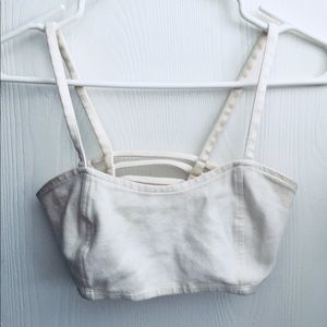 Forever 21 white strappy back crop top